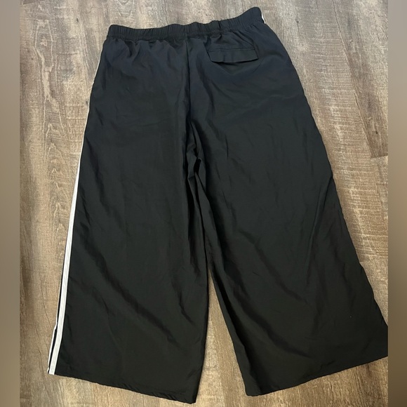 adidas Black Wide Leg Trousers with White Accents - Picture 5 of 10